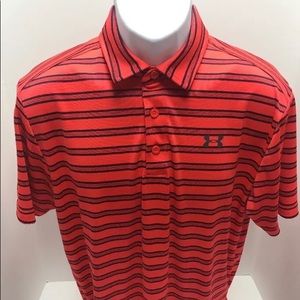 Under Armour Mens Large Striped Polo
